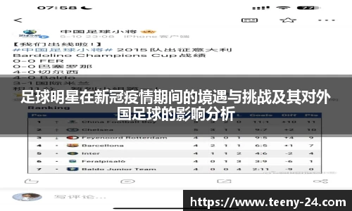 足球明星在新冠疫情期间的境遇与挑战及其对外国足球的影响分析